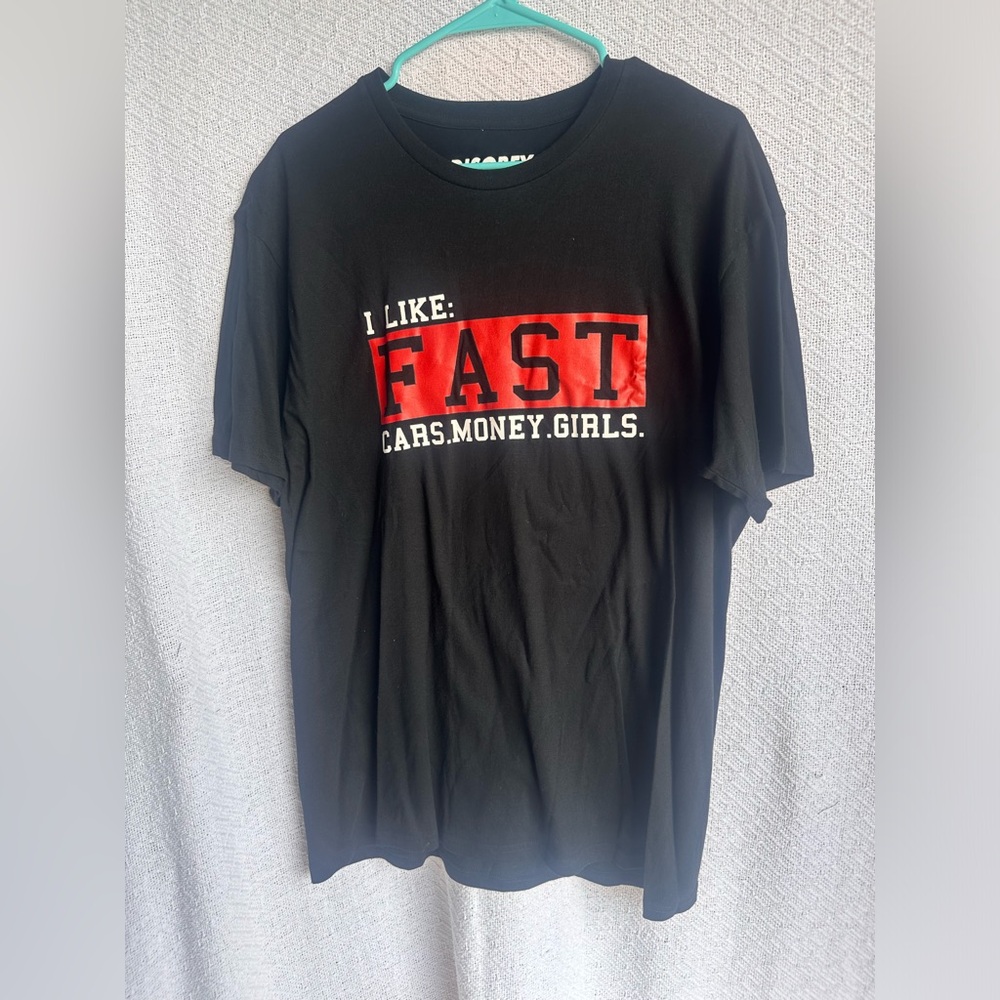 Disobey modify everything I like fast cars, money, girls men’s large shirt black
